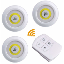 KIT 3 LUCI ROTONDE LED COB 3W CON TELECOMANDO