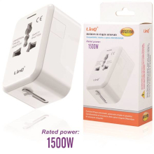 ADATTATORE DA VIAGGIO UNIVERSALE 1500W BIANCO