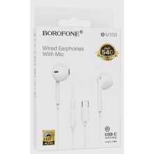 CUFFIE CON MICROFONO BOROFONE BM100 TYPE-C DAC BIANCHE