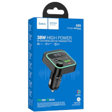 TRASMETTITORE FM BLUETOOTH HOCO E85 2 X USB + 1 X TYPE-C 38W NERO