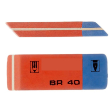 GOMMA IN CACCIU PER PENNE E MATITE ROSSA/BLU