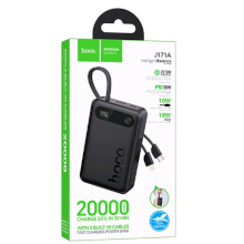 POWER BANK HOCO J171 10000MAH QC PD 2A 22.5W CON CAVI INTEGRATI USB-C + LIGHTNING NERO