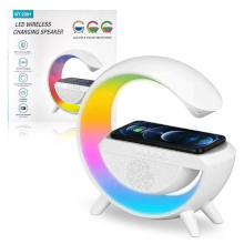 STAZIONE DI RICARICA WIRELESS CON LUCI RGB ALTOPARLANTE BLUETOOTH SVEGLIA