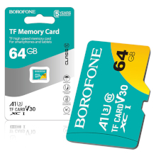 MICRO SD BOROFONE 64GB CLASSE 10 BLU-GIALLO
