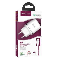 CARICABATTERIA HOCO USB 3A QC3.0 CON CAVO TYPE-C N3 BIANCO