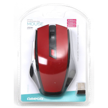 MOUSE OM-08WR WIRELESS 2.4 GHZ ROSSO