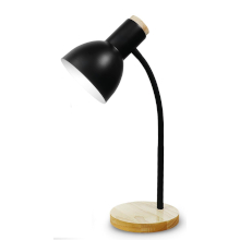 LAMPADA DA TAVOLO E27 CON BASE IN LEGNO 36CM 1.5M NERA