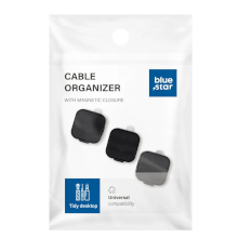 ORGANIZER MAGNETICO CON BIADESIVO BLUE STAR PER CAVI 3 PEZZI NERO