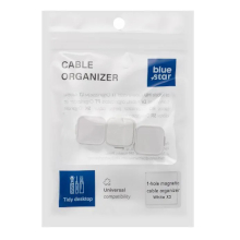 ORGANIZER MAGNETICO CON BIADESIVO BLUE STAR PER CAVI 3 PEZZI BIANCO