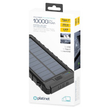 POWER BANK CON PANNELLO SOLARE 10000MAH 2X USB NERO