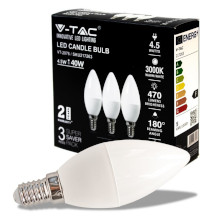 LAMPADINA LED E14 4.5W CANDELA 3000K BOX 3 PEZZI