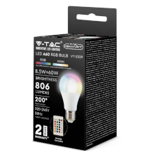LAMPADINA LED E27 8.5W A60 CON TELECOMANDO RGB + 4000K DIMMERABILE