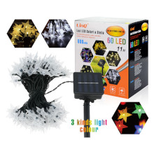 FILO DI LUCI A STELLA ENERGIA SOLARE 60 LED 11M