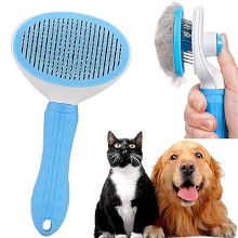 SPAZZOLA AUTOPULENTE PER CANI/GATTI GRIGIA-BLU