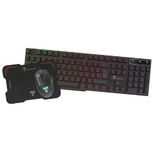 KIT TASTIERA + MOUSE E TAPPETINO DA GAMING CON LED RGB