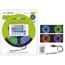 STRISCIA LED RGB 2M CON TELECOMANDO ALIMENTAZIONE USB