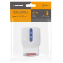 ADATTATORE CON INTERRUTTORE 10A CON 3 USCITE BIPASSO 16A 250V MAX 1500W